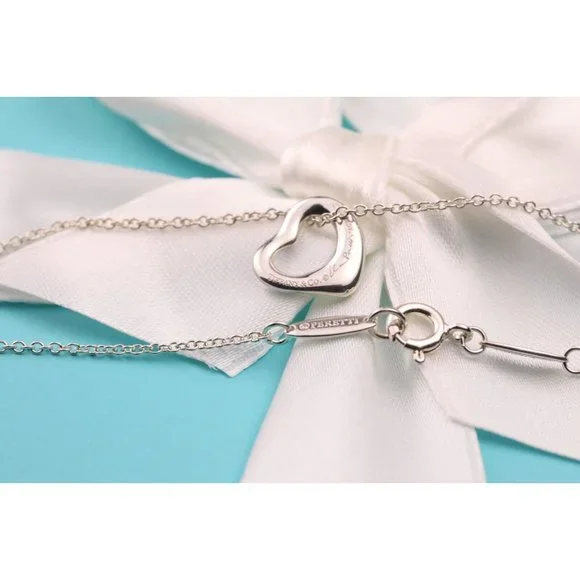 Tiffany & Co. Elsa Peretti Open Heart Pendant Necklace in Sterling Silver 11mm - Picture 7 of 9